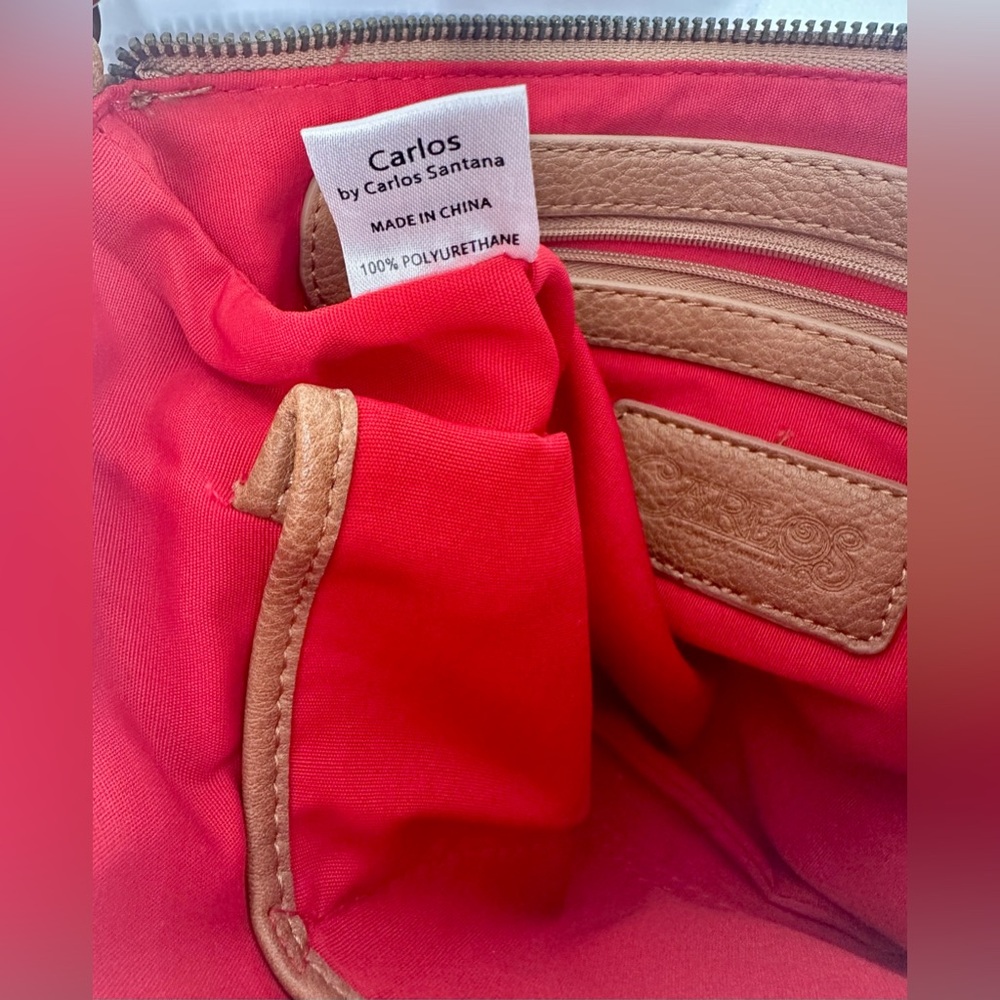 Carlos Santana Crossbody Bag Fringe Tan Brown Purse W/ Chain Strap New - Picture 7 of 7